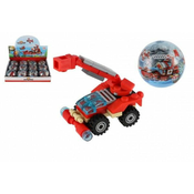 Teddies Gradbeni set reševalna vozila gasilci plastika 7cm mešanica vrst v plastični krogli