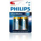 PHILIPS baterija C-ULTRA ALKALINE, 2 kosa