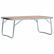 Vidaxl Zložljiva miza za kampiranje rjava iz aluminija 60x40 cm
