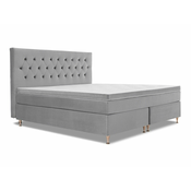 Boxspring krevet Seattle 147 Bračni, Boxspring, Siva, 210x210, Tkanina, Basi a doghePodnice za krevet, 212x210x135cm