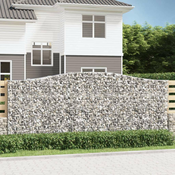Greatstore Obokana gabionska košara 7 kos 400x50x160/180cm cinkano železo