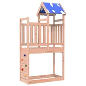 vidaXL Igralna stolpnica Rjava 110,5 x 52,5 x 215 cm Trdni Douglas les