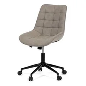Autronic Pisarniški stol beige fabric in brushed leather decor, black metal cross (KA-V3120 LAN3)