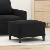 Greatstore Stolček za noge črn 60x50x41 cm žamet
