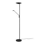 Trio Lighting LED-stoječa svetilka Brantford za branje, črna mat - Dnevna soba / jedilnica - Sodobni - matno črna - Kovina