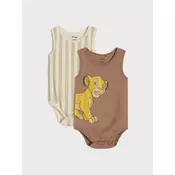 Sinsay - Pamučni bodi sa printom 2 pack Lion King - tamno braon
