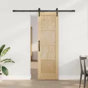 vidaXL Drsna vrata ORKDAL Naravna in črna 61 x 198,5 cm Trdna borovina