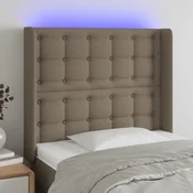 LED uzglavlje smedesivo 103 x 16 x 118/128 cm od tkanine