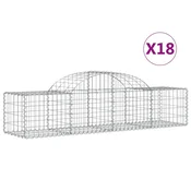 Vidaxl Obokane gabion košare 18 kosov 200x50x40/60 cm pocinkano železo