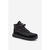 Insulated mens winter boots lace-up Progress black