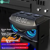 Soaiy Bluetooth zvucnik i budilnik S68, 2000 mAh, Crni