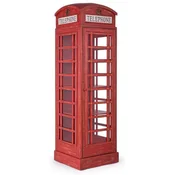 Casa Padrino country style bookcase telephone box antique red 55 x 51.5 x H. 180 cm - Telephone box shelf cabinet in English style - Living room furniture in country style - Country style furniture