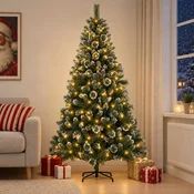 Umestno božično drevo 240 cm 300 LED Toplo bela PVC in kovina
