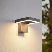 Lindby LED zunanja stenska svetilka Orbin, siva, nagibna, CCT, IP54 - Sodobni - temno siva, opal - Aluminij