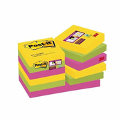 Post-It Super Sticky Rio samolepilni lističi - 12 kosov, 47,6 x 47,6 mm, mešanica barv