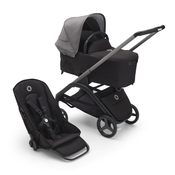 Bugaboo Dragonfly s košaro - GRAPHITE/MIDNIGHT BLACK - GREY MELANGE