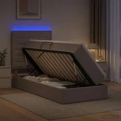 LED Postelja za Shranjevanje z Blazino Taupe 90 x 200 cm Blago