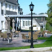 Albert Leuchten Pole light 4147 črna s katedralnim steklom - Podeželska hiša/Rustikalna - črna, prozorna - Kovina