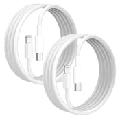SuperFastCharge 27W USB-C na Lightning podatkovni in hitri polnilni kabel za iPhone 11 12 13 14 Pro in ProMax iPad 2 m 2 kosa