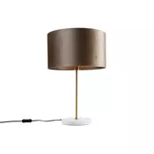 Namizna svetilka medenina z žametnim senčilom taupe 35cm - Kaso