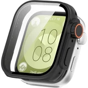 GS Ovitek 2 v 1 + kaljeno steklo za Huawei Watch Fit 3, črn/oranžen