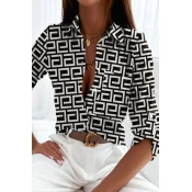 Elegantna bluza z geometrijskim potiskom Lavlenta, bela