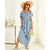 Resti Blue womens patterned midi dress - Clothing