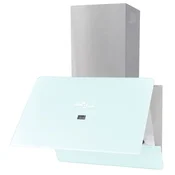 Vidaxl Kuhinjska napa kaljeno steklo 600 mm bela