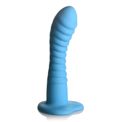 Simply Sweet Ribbed Silicone Dildo 7 Blue