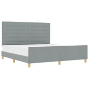 Vidaxl Konstrukcija postelje Svetlo siva 180 x 200 cm blago