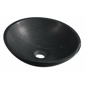 Kamniti umivalnik BLOK, premer 40 cm, mat črn marquin - Črna - Kamen - Umivalnik za namestitev na polico - Stojalo - Ne