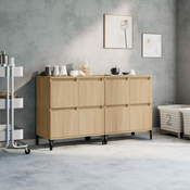 Greatstore Komoda 2 kosa dimljeni hrast 60x35x70 cm inženirski les