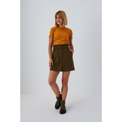Trapezoidal skirt made of imitation suede