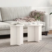 vidaXL Set kavno mizico 2 pcs Bela 41.5 x 41.5 x 41 cm