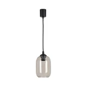 Brilagi - LED lestenec na kablu R GLASS 1xE27/60W/230V, premer 14 cm, črna/dimno siva