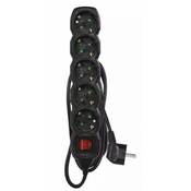 Emos kabl produžni crni sa prekidacem 1,5m/5r pc1521r ( 2837 )