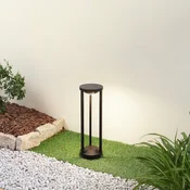 Lucande LED solarna luč za pot Nilea, O 16 cm, črna, senzor - Sodobni - črni pesek - Aluminij