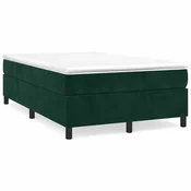 Vidaxl Posteljni okvir z vzmetmi temno zelen 120x200 cm žamet