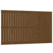 Vidaxl Stensko posteljno vzglavje medeno rjavo 147x3x90 cm borovina