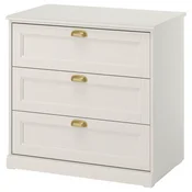 FAGELFJÄLLET Predalnik s 3 predali, krem bela, 82x51x78 cm
