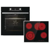 GORENJE Ugradni set BOSX6737EO6BG + ECT43BX, Staklokeramicka ploca, Elektricna rerna, Crni