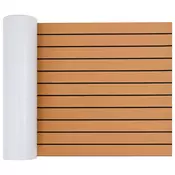 vidaXL Čolnska preproga Črtasto Rjava in črna 240 x 60 cm EVA