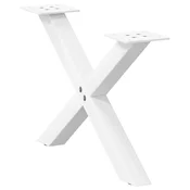 Noge za klub stolic u obliku slova X, 2 kom, bijele, 50 x (30-31) cm, celik