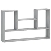 vidaXL Stenska polica Siva Sonoma 100 x 17 x 60 cm Obdelan les
