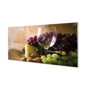tulup.si Slika na akrilnem steklu Grozdje prazen kozarec 100x50 cm 4 obešalnika