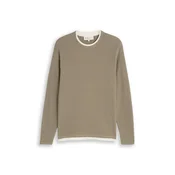TOM TAILOR DENIM Pulover kaki / bela