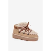 Low Snow Boots On Platform With Fur D.Franklin Beige