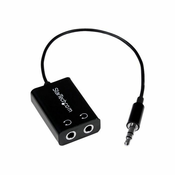 StarTech.com Black Slim Mini Jack Headphone Splitter Cable Adapter - 3.5mm Audio Mini Stereo Y Splitter - 3.5mm Male to 2x 3.5mm Female (MUY1MFFADP) - Kopfhörer-Splitter - 15.23 cm MUY1MFFADP