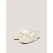 Monsoon Children Baletanke za devojcice Ivory Lace Bow Ballerina, Slonovaca
