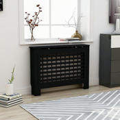 Pokrov za radiator črn 112x19x81 cm mediapan